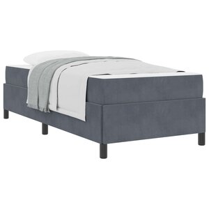 vidaXL Cadre de lit avec matelas Gris foncé 90 x 200 cm tissu