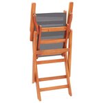 vidaXL Chaises pliables de jardin lot de 4 Gris Eucalyptus textilène