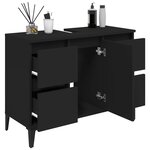 vidaXL Meuble d'évier noir 80x33x60 cm bois d'ingénierie