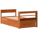 vidaXL Cadre de lit sans matelas cire marron 100x200cm bois pin massif