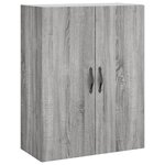 vidaXL Buffet haut Sonoma gris 69 5x34x180 cm Bois d'ingénierie