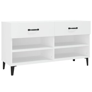 vidaXL Armoire à chaussures Blanc 102x35x55 cm Bois d'ingénierie