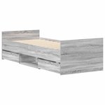 vidaXL Cadre de lit sans matelas sonoma gris 75x190 cm