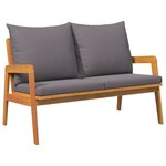 vidaXL Banc de jardin avec coussin Marron Bois d'acacia massif