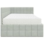 vidaXL Cadre de lit d'angle avec matelas 2 Pièces Gris clair Velours