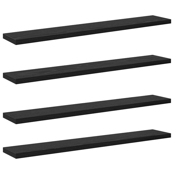 vidaXL Étagères de bibliothèque - Pack de 4 en chêne noir  60x10x1 5 cm - Fabriquées en bois d'ingénierie