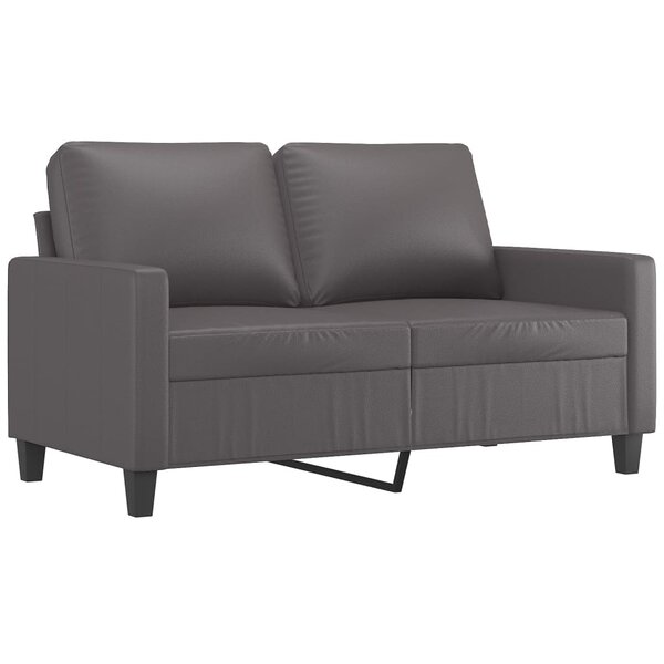 vidaXL Canapé à 2 places Gris 120 cm Similicuir