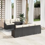 vidaXL ensemble de canapé de jardin 8 pièces avec coussins en poly rattan noir