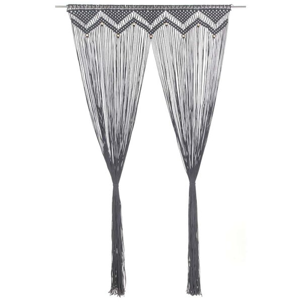 vidaXL Rideau en macramé Anthracite 140x240 cm Coton