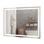 Miroir de salle de bain led 80 x 60 cm avec 3 eclairages interrupteur tactile et fonction anti-buée 20_0005042