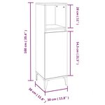 vidaXL Armoire de salle de bain blanc 30x30x100 cm bois d'ingénierie