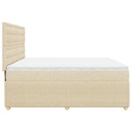 vidaXL Sommier à lattes de lit avec matelas Crème 200x200 cm Tissu