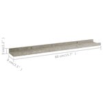 vidaXL Étagères murales 2 Pièces Gris béton 60x9x3 cm