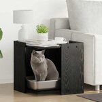 vidaXL Enceinte pour bac à litière pour chat Chêne noir