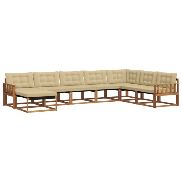 vidaXL Ensemble de canapés d'extérieur 8 pc Naturel et Beige