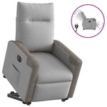vidaXL Fauteuil inclinable électrique gris nuage tissu