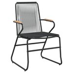 vidaXL Ensemble de salle à manger de jardin 7 pièces Noir Rattan PVC