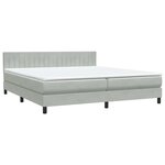 vidaXL Sommier à lattes de lit et matelas gris clair 180x210cm velours