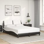 vidaXL Cadre de lit sans matelas noir et blanc 140x190 cm similicuir