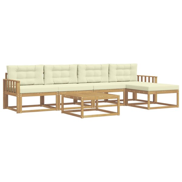 vidaXL Ensemble de canapés d'extérieur 6 pc Blanc et crème Polyester