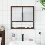 vidaXL Armoire à miroir de salle de bain chêne marron bois ingénierie