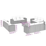 vidaXL Salon de jardin avec coussins 13 Pièces beige résine tressée