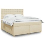 vidaXL Sommier à lattes de lit avec matelas Crème 180x200 cm Tissu