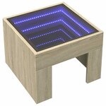 vidaXL Table basse avec LED infini chêne sonoma 40x40x30 cm