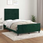 vidaXL Cadre de lit sans matelas vert foncé 120x190 cm velours