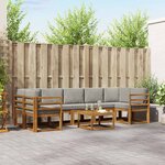 vidaXL Ensemble de canapés d'extérieur 8 pc Gris Naturel et Clair