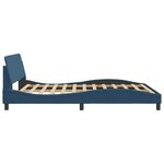 vidaXL Cadre de lit avec tête de lit Bleu 160x200 cm Tissu