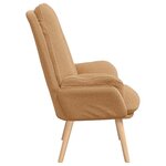 vidaXL Chaise relaxante en tissu beige imitation laine bouclée