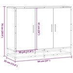 vidaXL Buffet chêne fumé 94x35x76 cm bois d'ingénierie