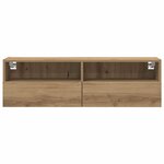 vidaXL Cabinet TV Mural 2 Pièces chêne artisanal 100x30x30cm