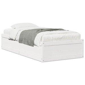 vidaXL Cadre de lit sans matelas blanc 90x190 cm bois de pin massif