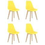 vidaXL Chaises à manger lot de 4 jaune plastique