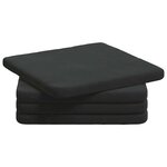 vidaXL Coussins de siège 4 Pièces Noir 40 x 40 x 3 cm Velours