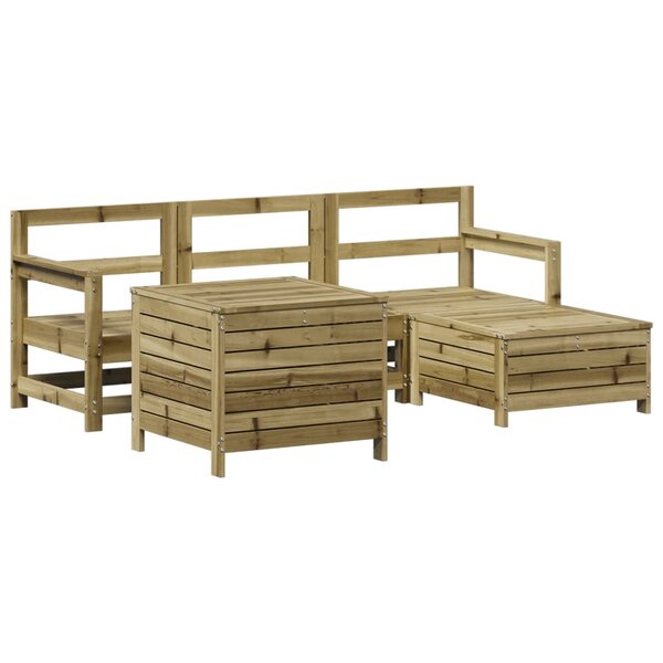vidaXL Salon de jardin 5 Pièces bois de pin imprégné