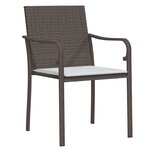 Set de jardin 9 pièces avec coussins en rotin marron