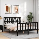 vidaXL Cadre de lit sans matelas noir 140x190 cm bois de pin massif