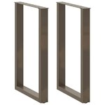 vidaXL Pieds de table de bar en U 2 pièces Acier naturel 60 x (90-91) cm Acier