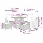 vidaXL Ensemble de canapé de jardin avec coussin 9 Pièces Gris polyrotin