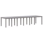 Ensemble de Salle à Manger de Jardin 13 Pièces avec Coussins en Rotin Synthétique Gris Clair