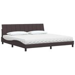 vidaXL Lit avec matelas marron foncé 200x200 cm tissu