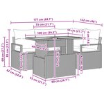 Ensemble de canapé de jardin 5 pièces vidaXL avec coussins Noir Poly Rotin Acacia