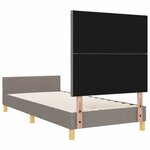 vidaXL Cadre de lit avec tête de lit Taupe 90 x 200 cm tissu