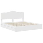 vidaXL Lit de Rangement Blanc 200 x 200 cm Bois d'ingénierie