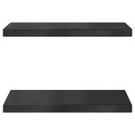 vidaXL Étagères murales 2 Pièces 50x30x3 cm noir acier inoxydable