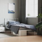 vidaXL Cadre de lit métal sans matelas avec tête de lit blanc 80x200cm