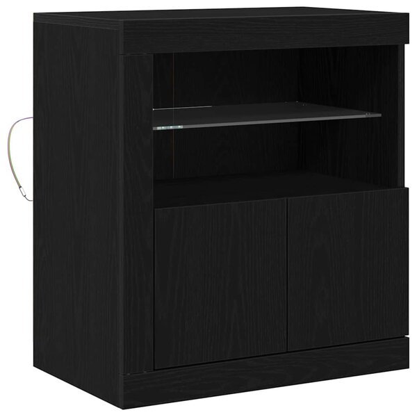 vidaXL Buffet Noir 60.5 x 37 x 67 cm Bois d'ingénierie